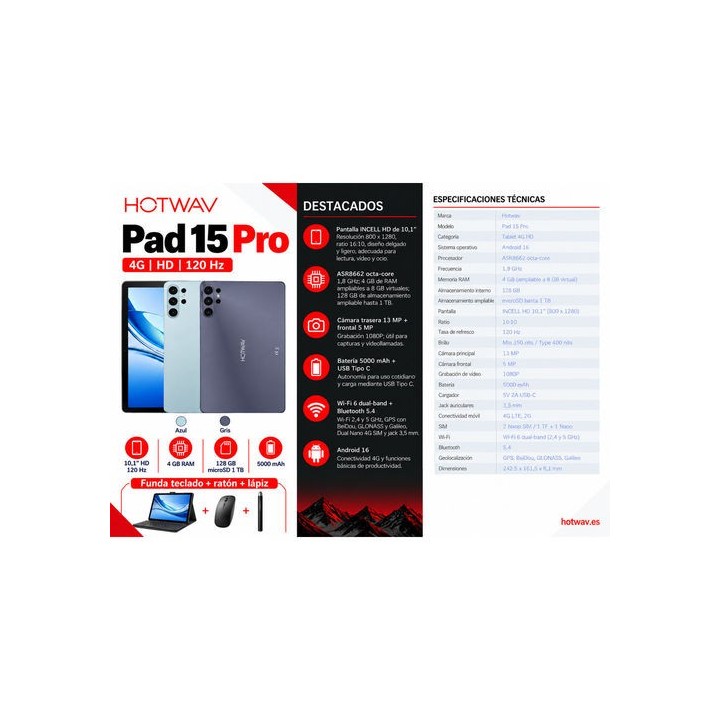 tablet hotwav pad 15 pro 4gb ram 128gb rom misty green