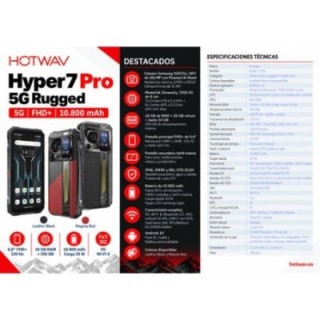 smartphone hotwav rugged hyper 7 pro 16gb ram 256gb rom magma red