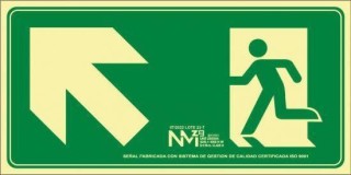 placa evacuar escalera arriba izda a2000 pp