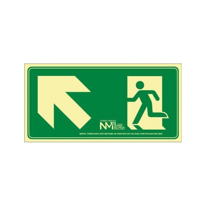 placa evacuar escalera arriba izda a2000 pp