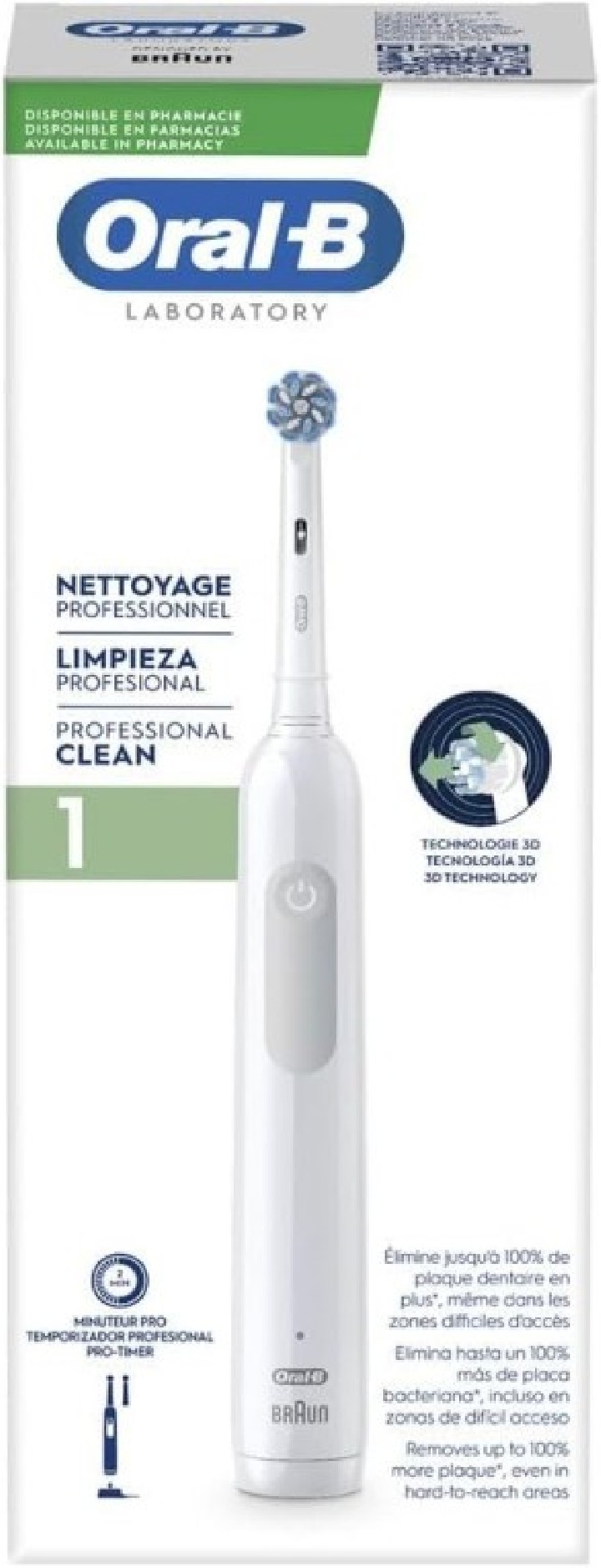 cepillo dental braun oral b lab pro1 clean blanco