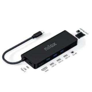 nilox dock nilox 3 x usb 3.0   1 x usb tipo c   1 x hdmi 4k   1 x rj45   sd   micro sd salida usb ti