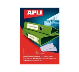 pack 6 bolsillos etiq. apli adh. transp. 56x102mm
