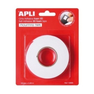 b.cinta  doble cara apli foam 3d 19mmx2,28m