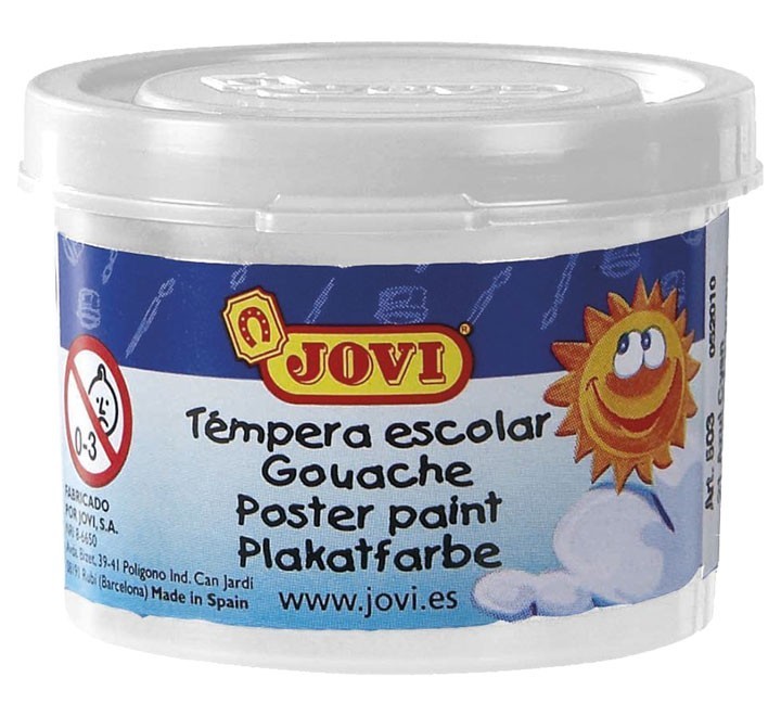 estuche 5 botes tempera jovi 35 ml blanco 50301