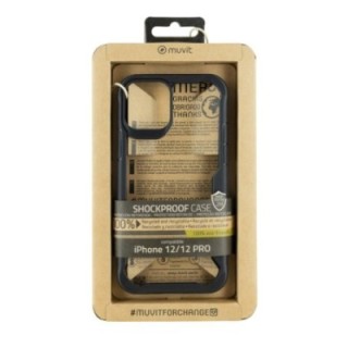 muvit funda muvit shockproof 2m para apple iphone 12   12 pro transparente   negra