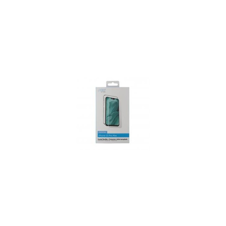 myway carcasa myway para apple iphone 13 pro max transparente + protector pantalla cristal templado