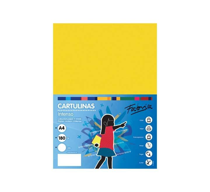 paq. 50h cartulina fabrisa 180gr a4 amar fuer