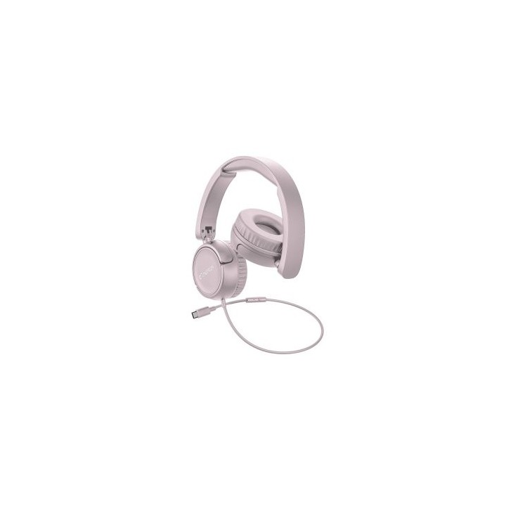 headset usb c energy sistem urban mic control volumen rosa