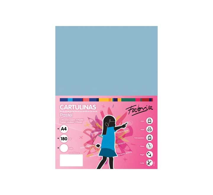 paq. 50h cartulina fabrisa 180gr a4 azul cl