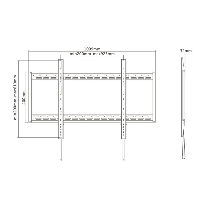 tooq lp41130f b soporte pared  fijo 60 100"  130kg