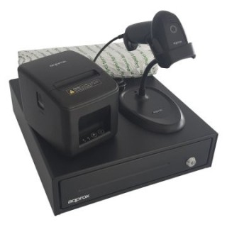 kit tpv approx cajon appcash33 negro + scan appls11as + imp. term.  apppos80am usb + papel cyt8060bp
