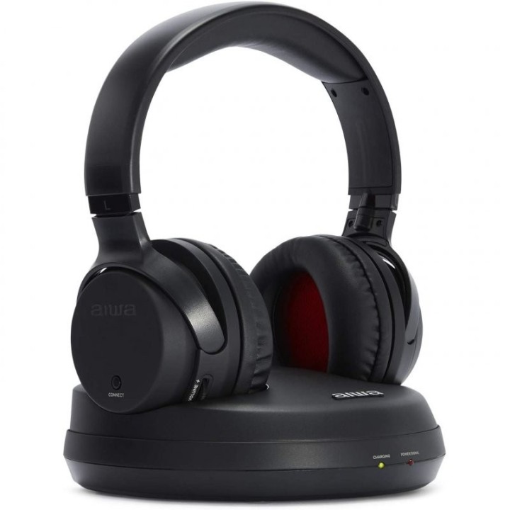 aiwa auriculares inalambricos aiwa whf   880 negro + base de carga