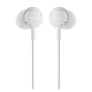 auricular intrauditivo jack 3.5mm ngs cross drift control vol mic 1.2m blanco