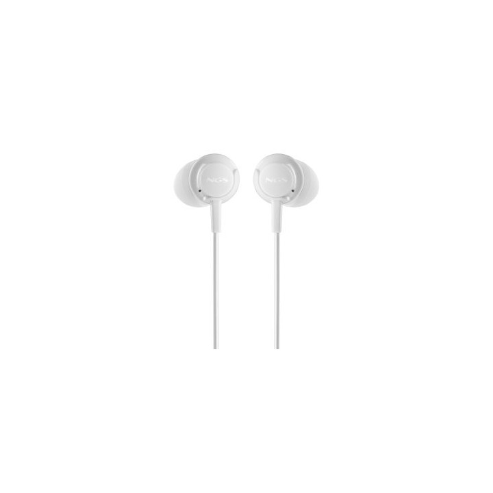 auricular intrauditivo jack 3.5mm ngs cross drift control vol mic 1.2m blanco