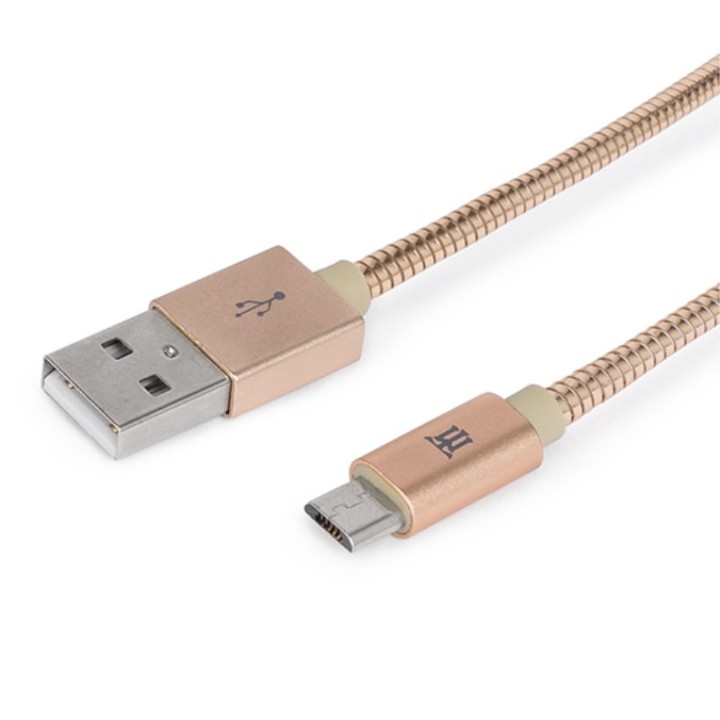 cable maillon premium micro usb 2.4 metal dorado 1m