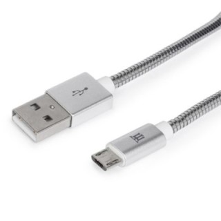 cable maillon premium micro usb 2,4 metal plateado 1m