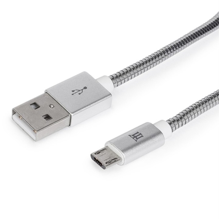 cable maillon premium micro usb 2,4 metal plateado 1m