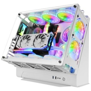 caja microatx gaming mars gaming mcb white diseno custom premium sistema modular sin f.a