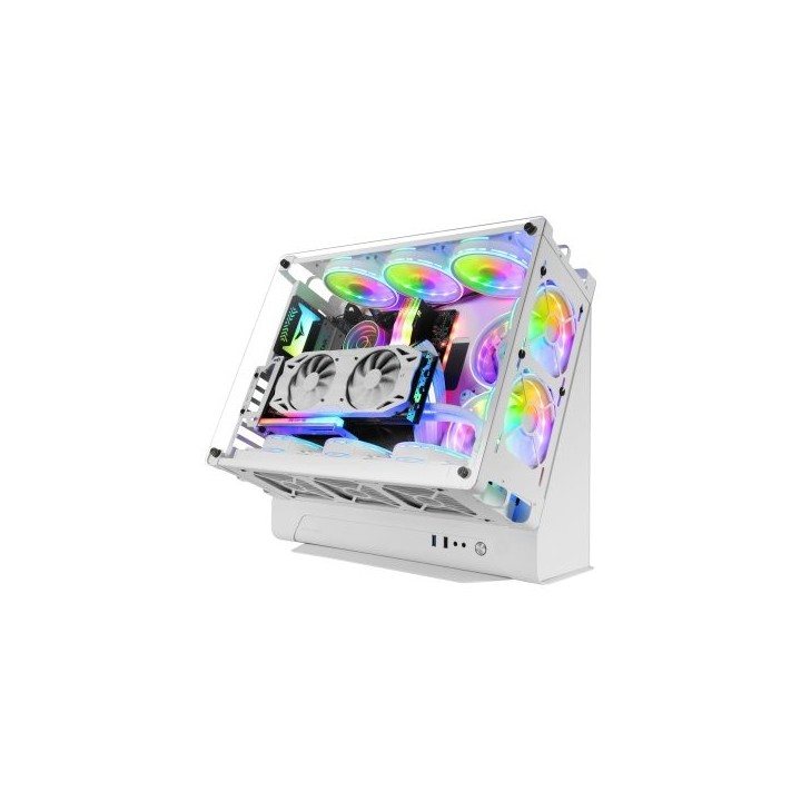 caja microatx gaming mars gaming mcb white diseno custom premium sistema modular sin f.a