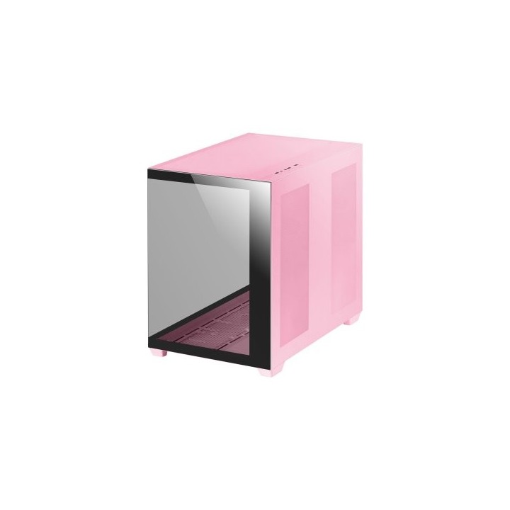 caja e atx mars gaming mcv4 pink xxl premium custom doble ventana de cristal templado c