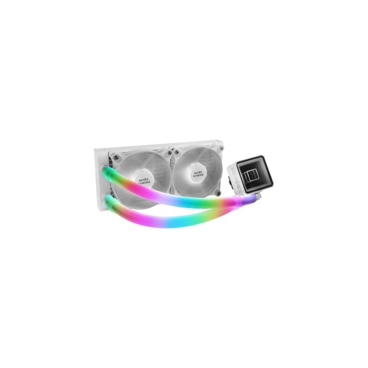 fundas argb mars gaming para tubos de refrigeracion liquida mca wt blanco