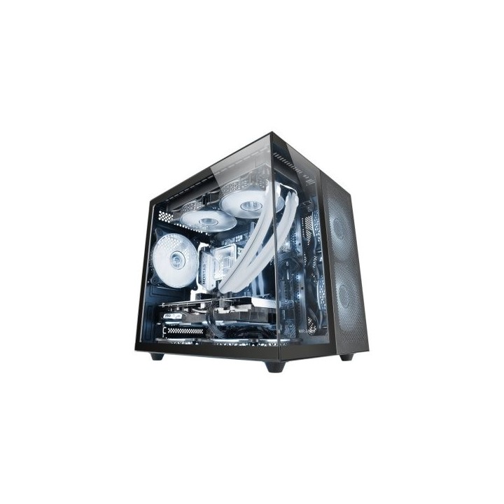 caja microatx cube gaming mars gaming mcnovam negra doble panel de cristal templado doble camara rej