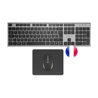 tacens teclado + raton tacens 6zenithfr inalambrico gris frances + alfombrilla