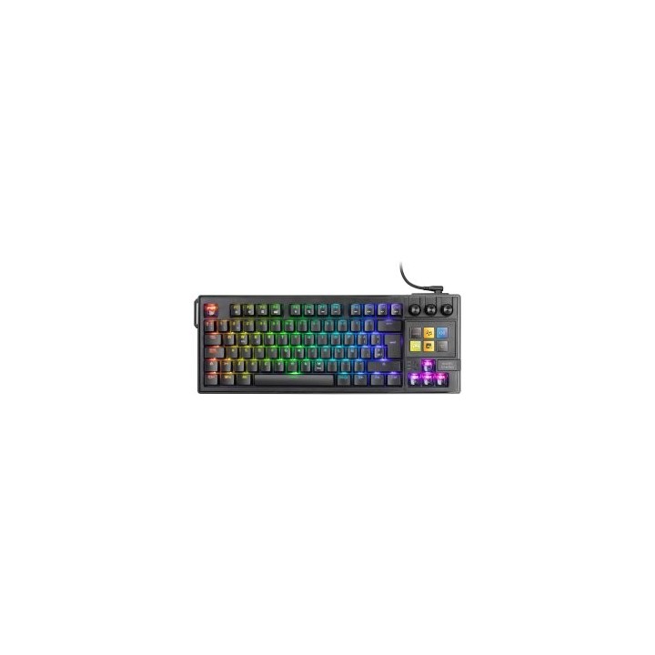 teclado mars gaming usb mkmaster tkl smartdeck mecanico 6 teclas lcd gif rgb negro