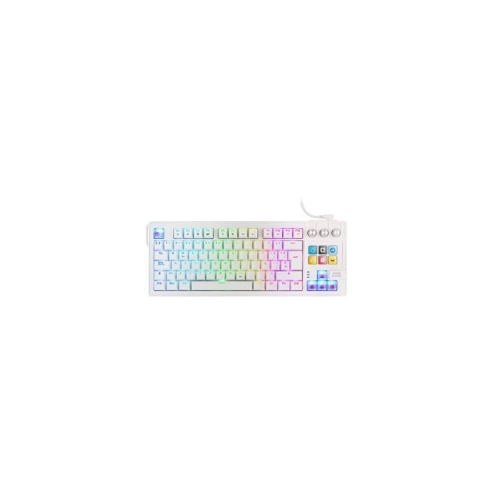 teclado mars gaming usb mkmasterwes tkl smartdeck mecanico 6 teclas lcd gif rgb blanco