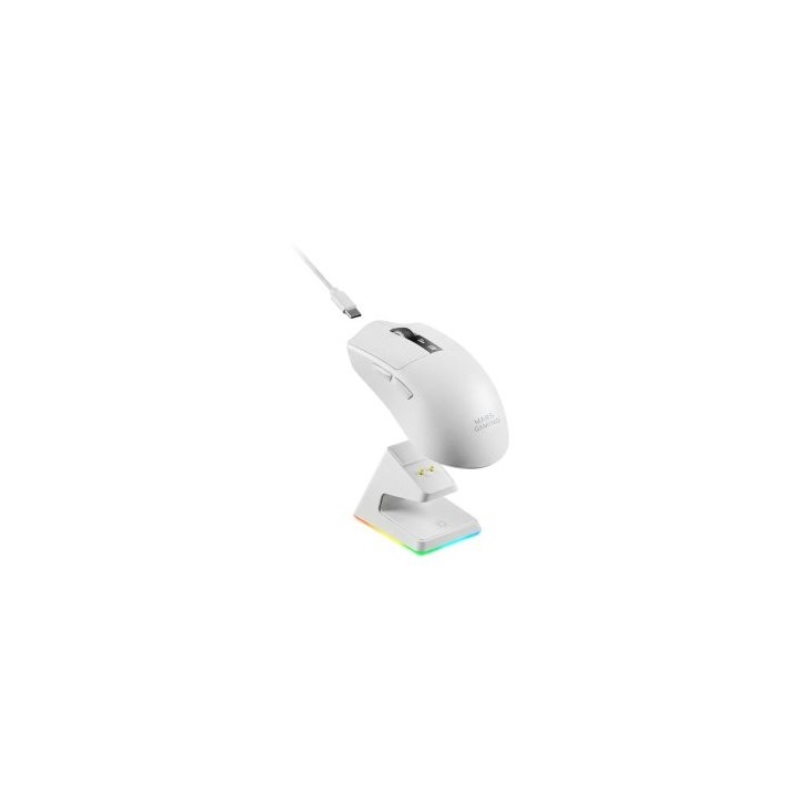 mouse mars gaming wireless y bluetooth mmw elitew tri mode 2.4ghz bt 5.4 6 botones 20000 dpi blanco