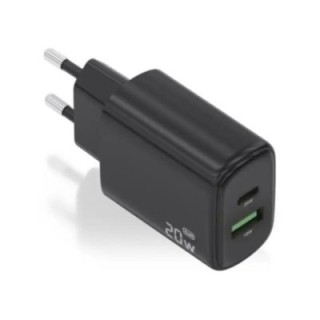 aisens cargador gan 20w 1xusb c pd3.0 negro