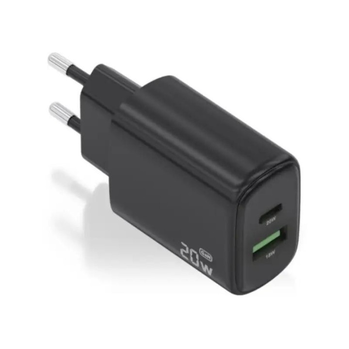 aisens cargador gan 20w 1xusb c pd3.0 negro