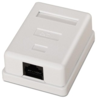 roseta de superficie aisens rj45 cat.6 utp 1 toma blanco