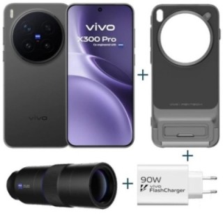 vivo x300 pro black + funda + teleobjetivo + ch90w