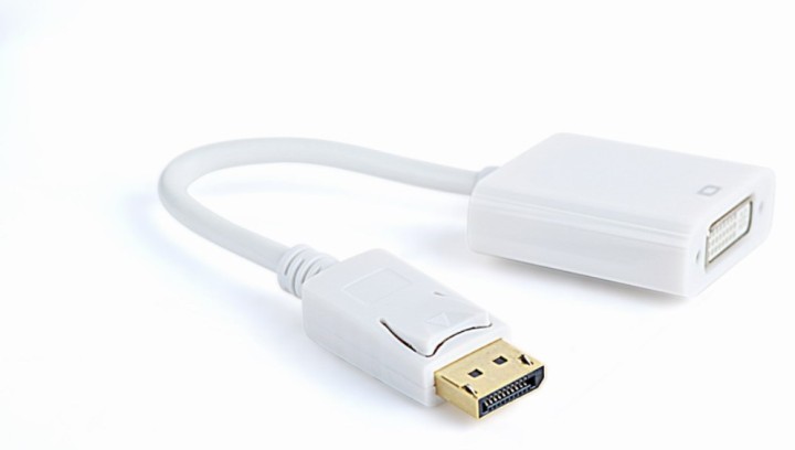 cable adaptador gembird displayport a dvi macho hembra blanco