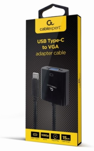 cable adaptador usb tipo c a vga 15 cm negro
