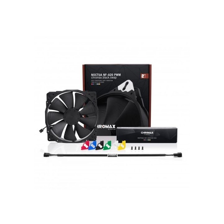 ventilador 20cm noctua nf a20 pwm ch.bk.s chromax black negro