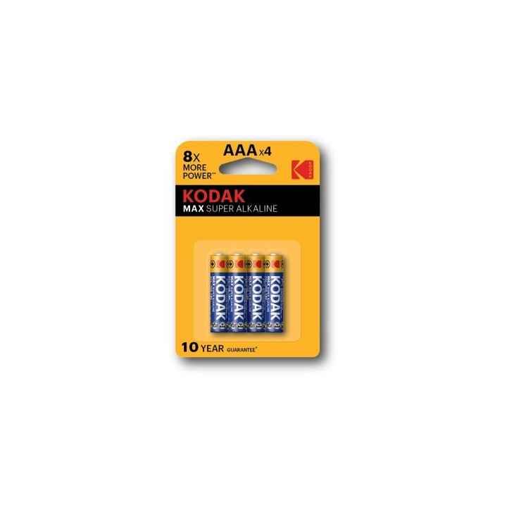 pilas aaa kodak super alcalina max lr03 1150 mah pack 4 unidades  ecotasas incluidas  30952812