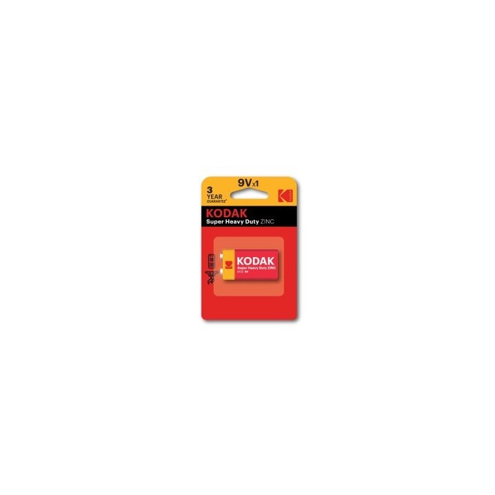 pilas 9v kodak extra heavy duty zinc 9v 1 unidad 250 mah 1.5v  ecotasas incluidas