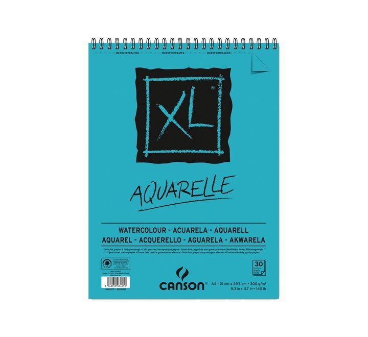 los albumes canson xl recycled contienen papel de dibujo blanco natural con un gramaje de 300 g / m2