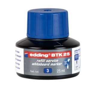 frasco de tinta para rellenar los marcadores de pizarras blancas con un sistema capilar. tinta casi