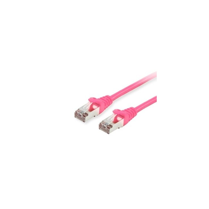 latiguillo apantallado s/ftp categoria 6 libre halogenos 0,25m color rosa equip p/n 605583