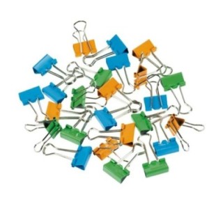 pinzas metalicas de 19mm. resistentes y duraderas. colores surtidos. bote 25 piezas westcott metal 1