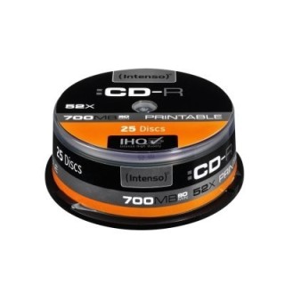 intenso cd r 700mb 52x printable tarrina 25uds