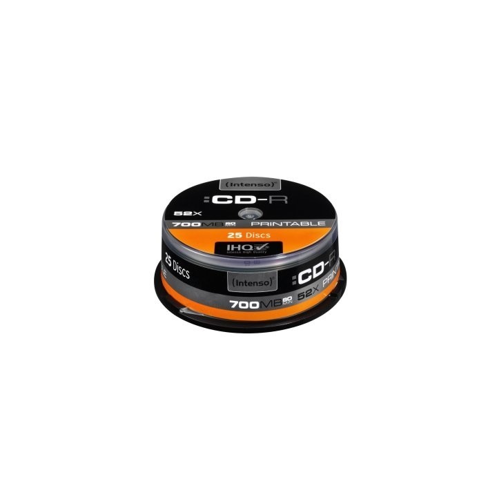 intenso cd r 700mb 52x printable tarrina 25uds
