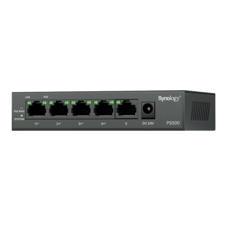 synology ps500 switch 4xg poe+ 1xg 60w