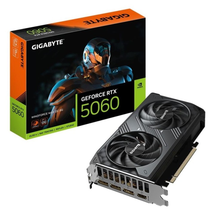 gigabyte tarjeta grafica gigabyte rtx 5060 windforce 8gb max gddr7    3x dp    1x hdmi pci express 5