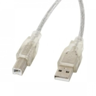 lanberg cable usb tipo b a usb 2.0 tipo a lanberg 1.8m   macho    macho   transparente