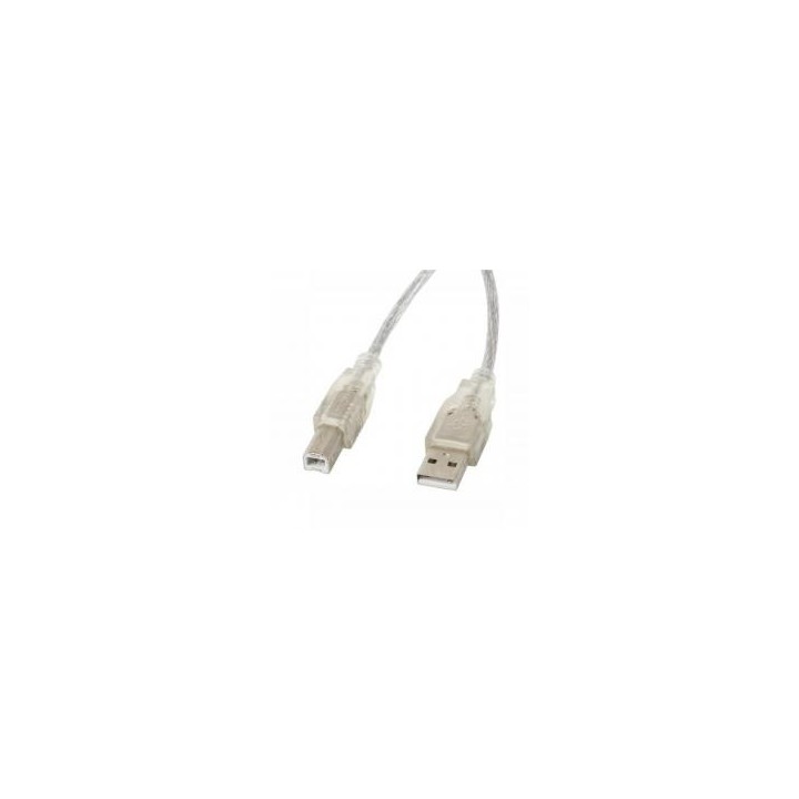 lanberg cable usb tipo b a usb 2.0 tipo a lanberg 1.8m   macho    macho   transparente